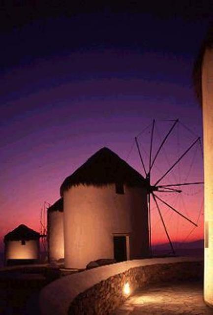 Mykonos Windmills at Sunset