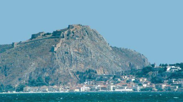 Nafplion Palamidi Fortress at the top of the mountain