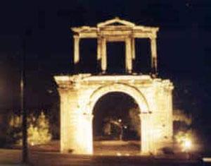 Athens Adrian\'s Gate at Night