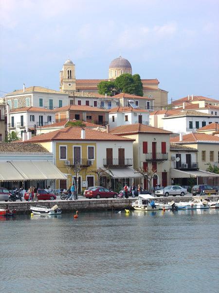 Galaxidi Port: Another View of Aghios Nikolaos Church On Top Of The Hill